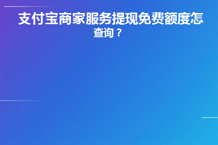 支付宝商家服务提现免费额度怎么查询(支付宝额度在哪里看)