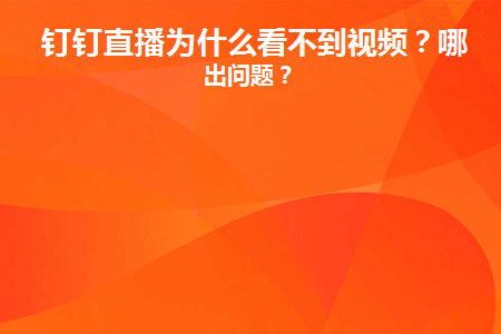 钉钉直播为什么看不到视频(钉钉直播为什么看不到视频画面)