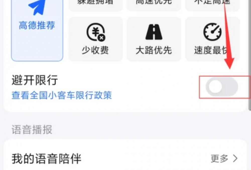 高德地图怎么设置避开限行路段提示